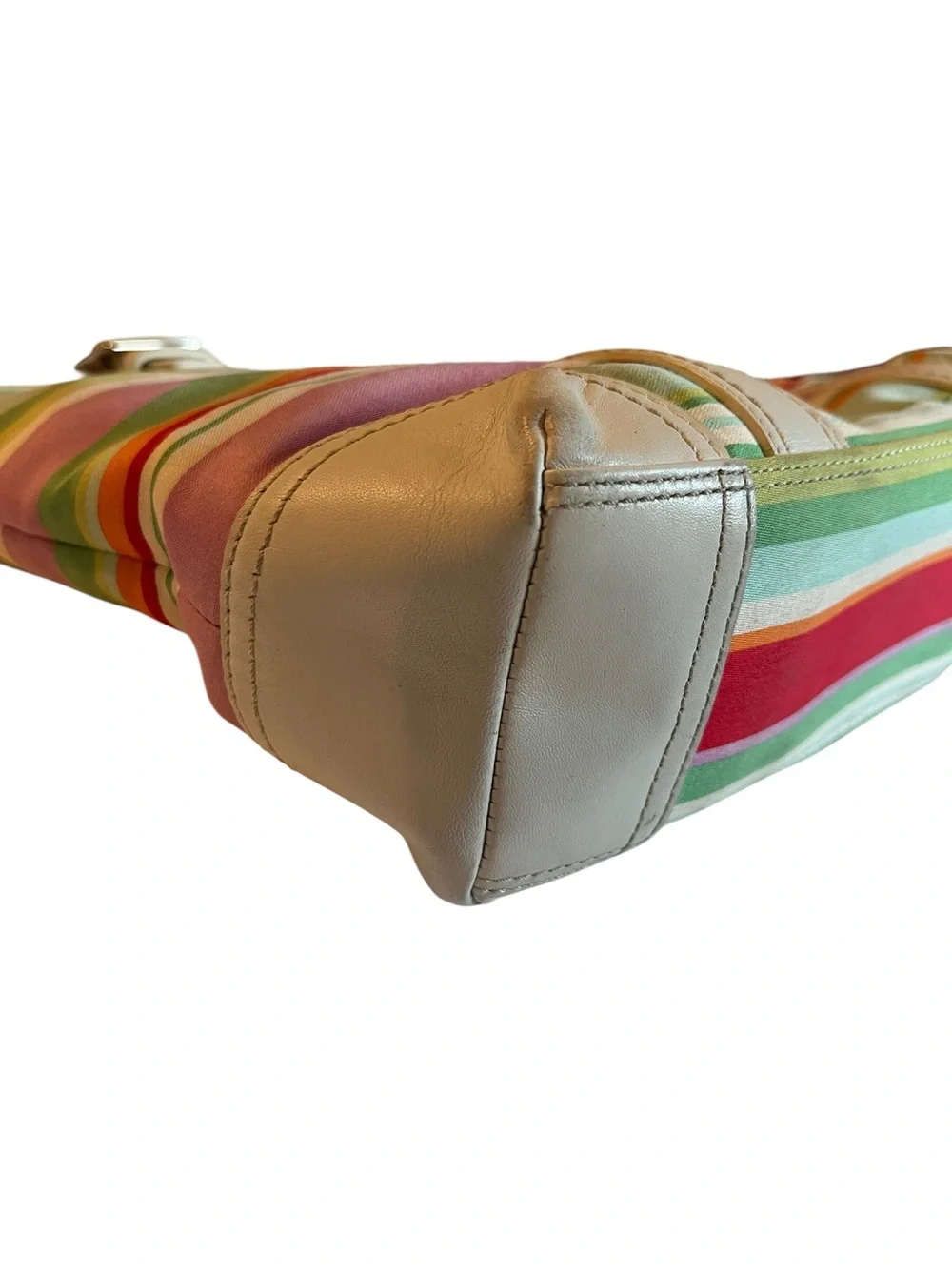 Coach Hamptons Stripe Canvas Tote Bag Multi-Color F10785 $298 MSRP